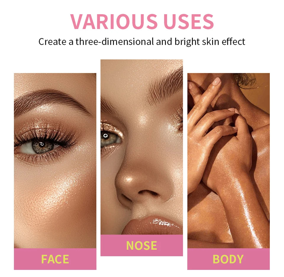 8-Color Cream Highlighter and Contour Palette - 16