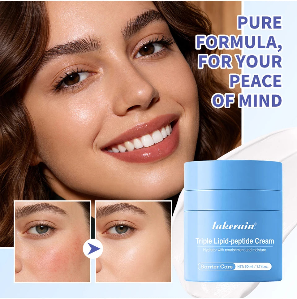 Triple Lipid Peptide Moisturizing Face Cream for Dry Sensitive Skin