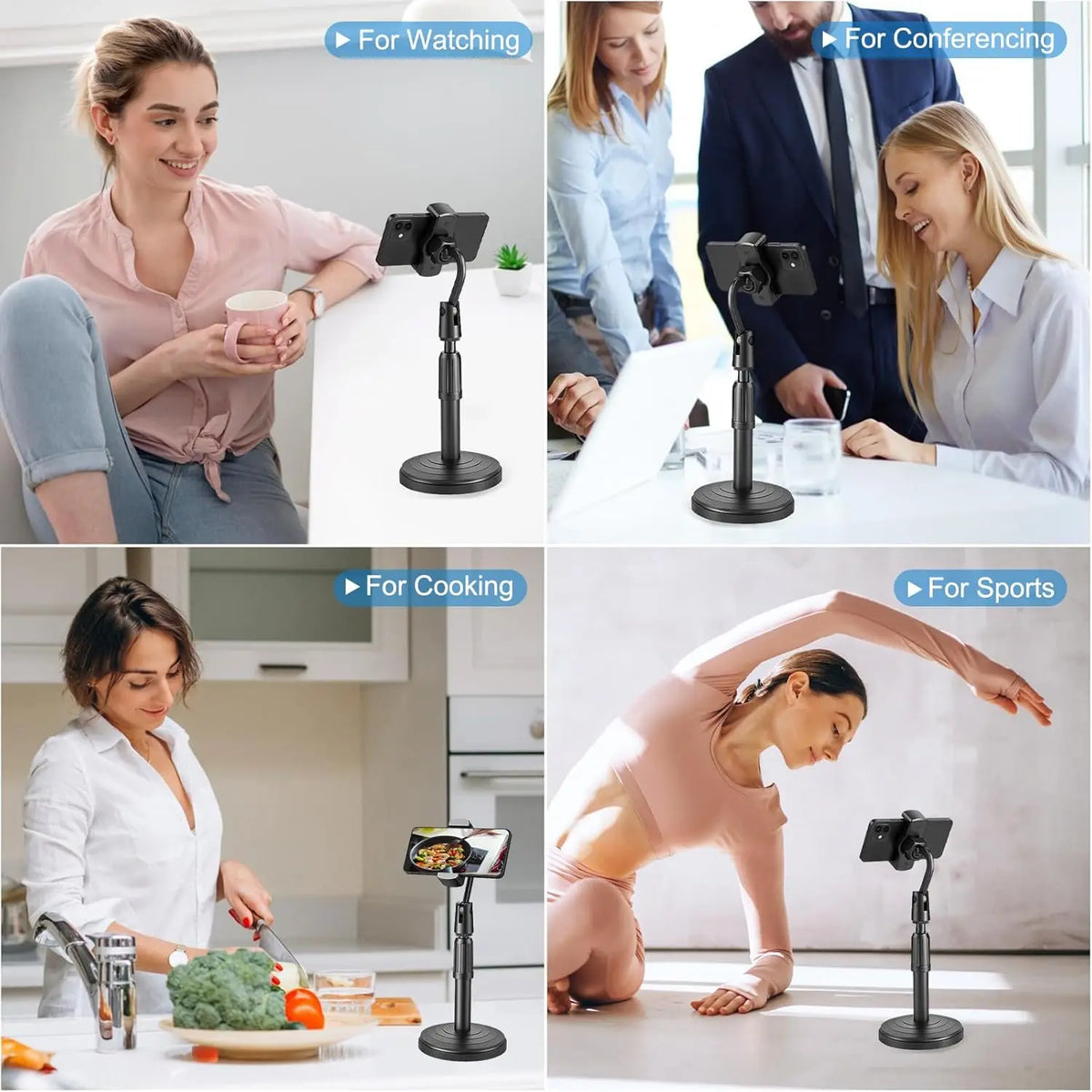 Adjustable Desktop Phone Stand for Live Streaming and Hands-Free Use