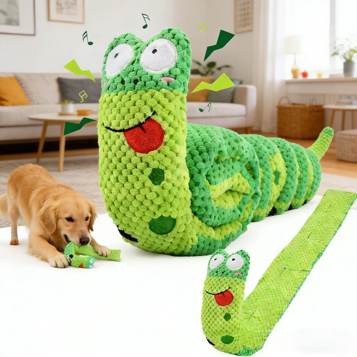 Foldable Squeaky Snail Plush Chew Toy for Dogs
