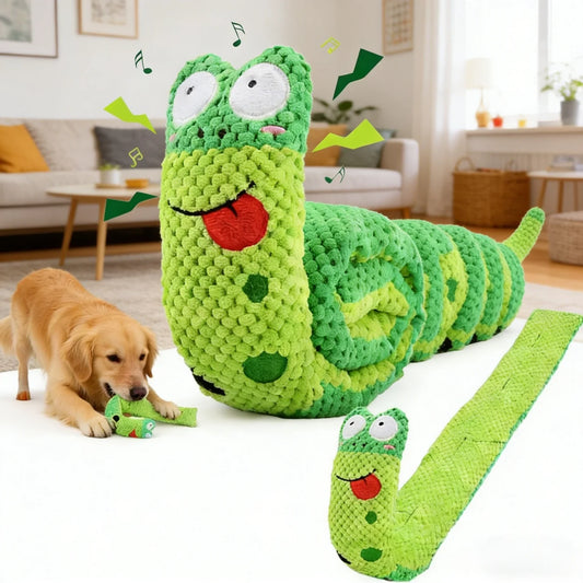 Foldable Squeaky Snail Plush Chew Toy for Dogs