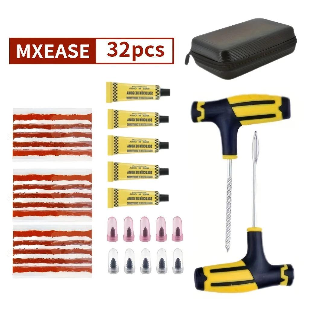 Pro Tire Repair Kit for Car and Motorcycle Punctures - 10