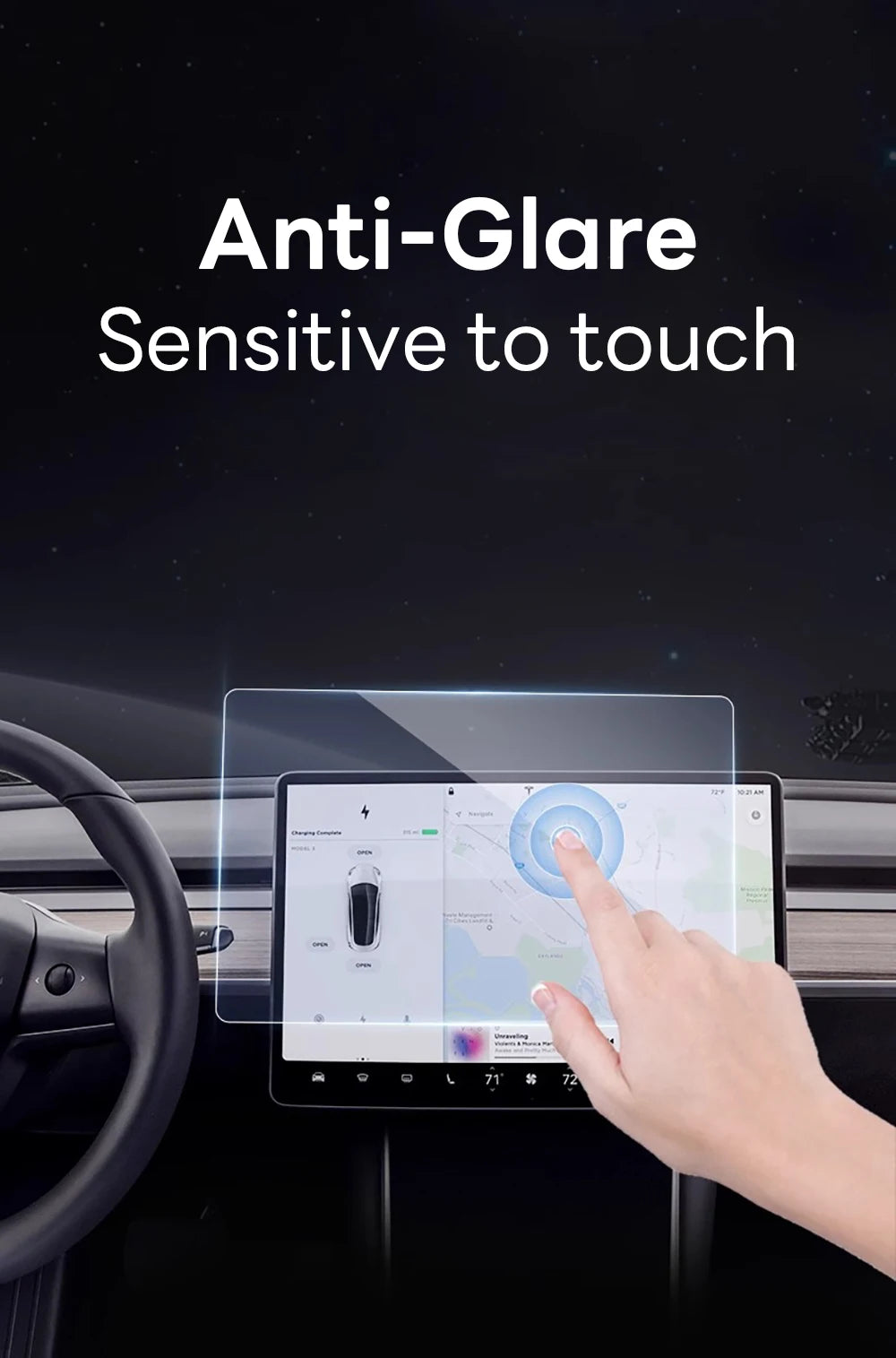 HD Tempered Glass Screen Protector for Tesla Model 3 and Model Y - 12