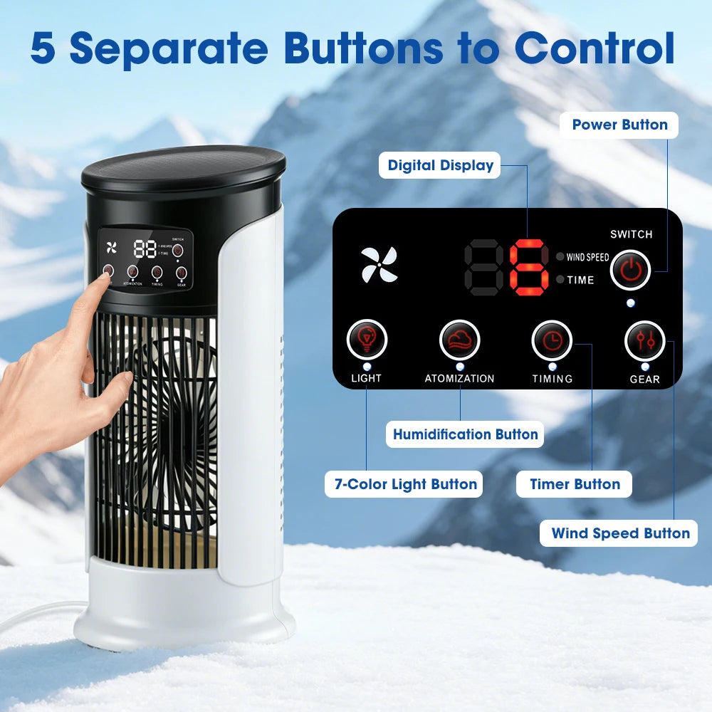Portable USB Desktop Air Cooling Fan with Humidifier