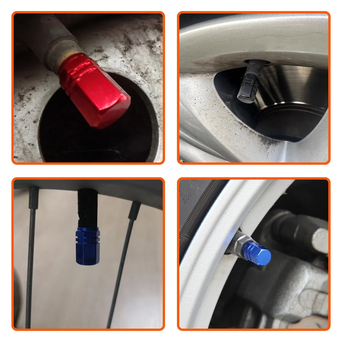 Universal Aluminum Alloy Tire Valve Stem Caps for Vehicles - 5