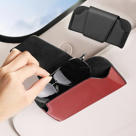 Leather Sun Visor Sunglasses Holder for Car