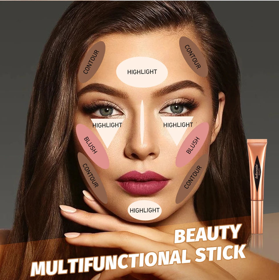 Liquid Face Contouring, Blush, and Highlighter Wand with Cushion Tip