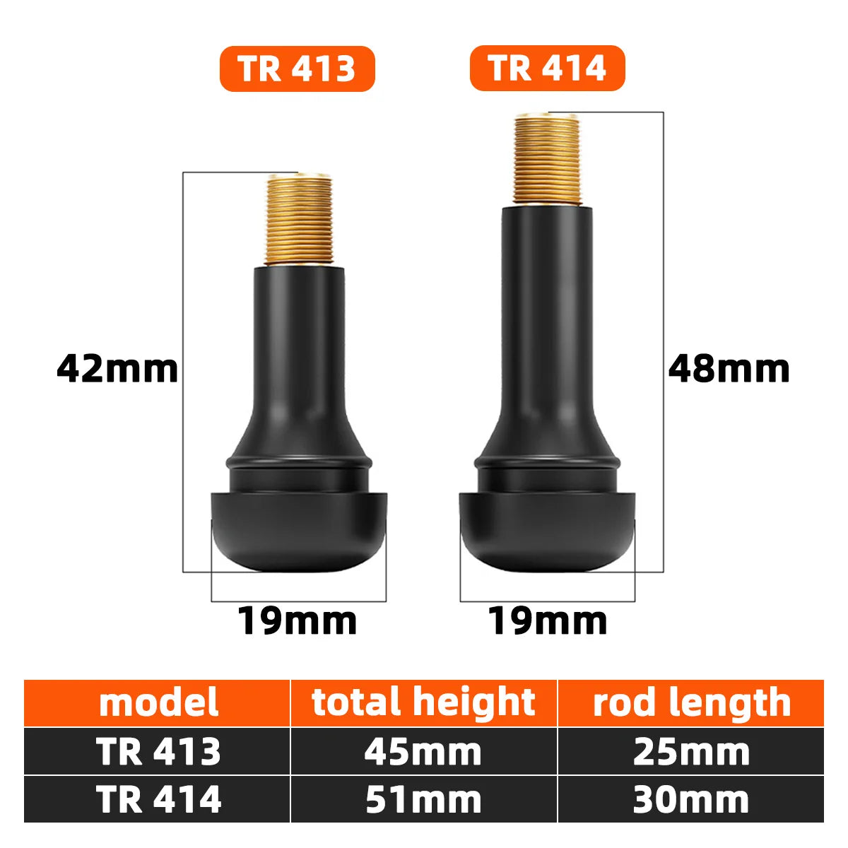 Snap-In Tubeless Car Tire Valve Stem