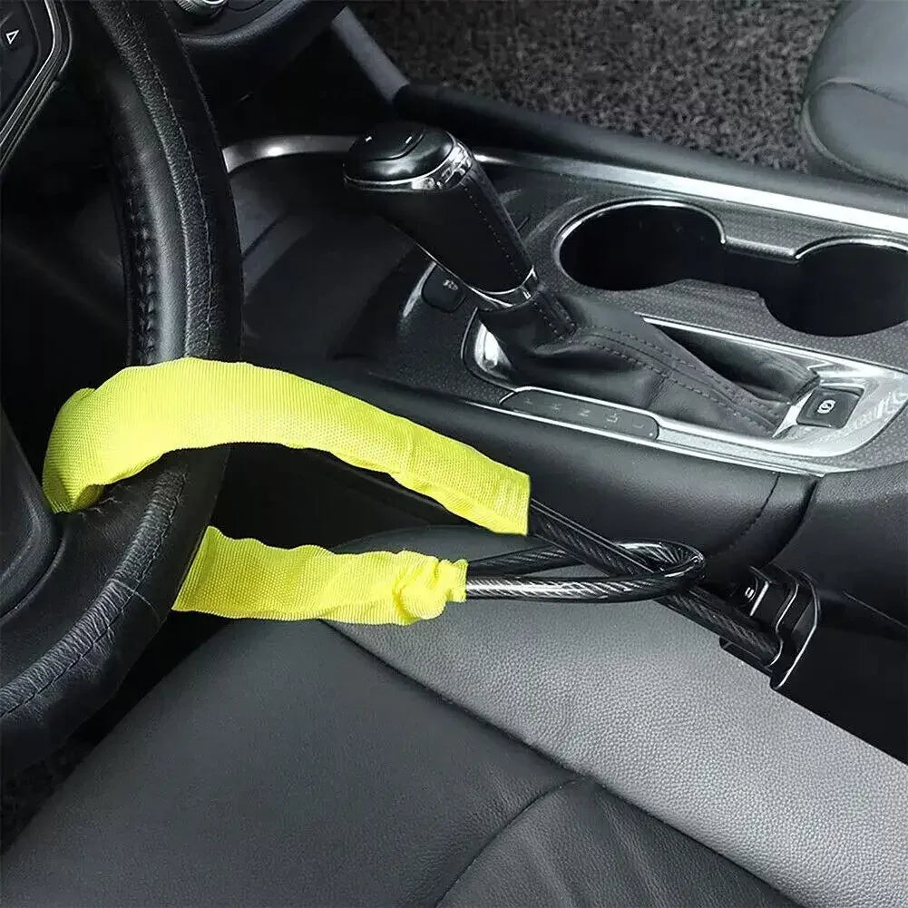 Anti-Theft Braided Steel Steering Wheel and Seat Belt Lock - 10