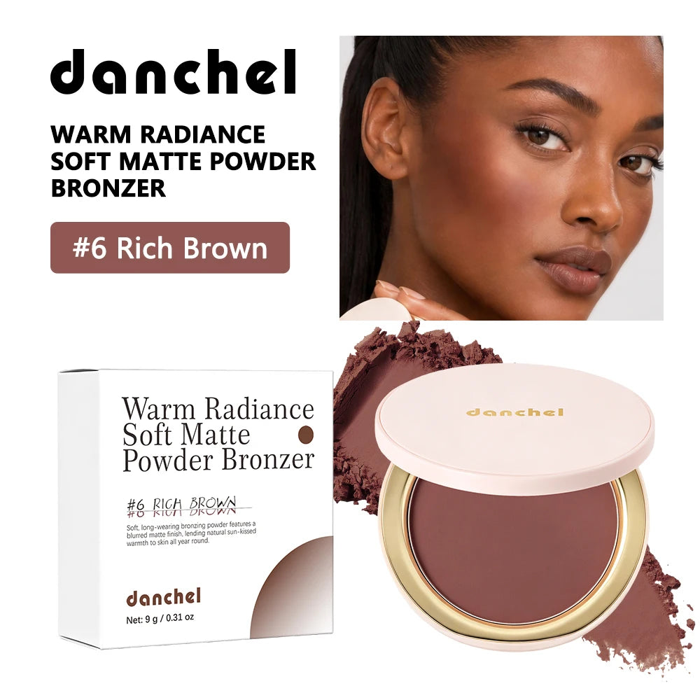 Buildable Matte Pressed Bronzer Powder for Natural Face Contouring