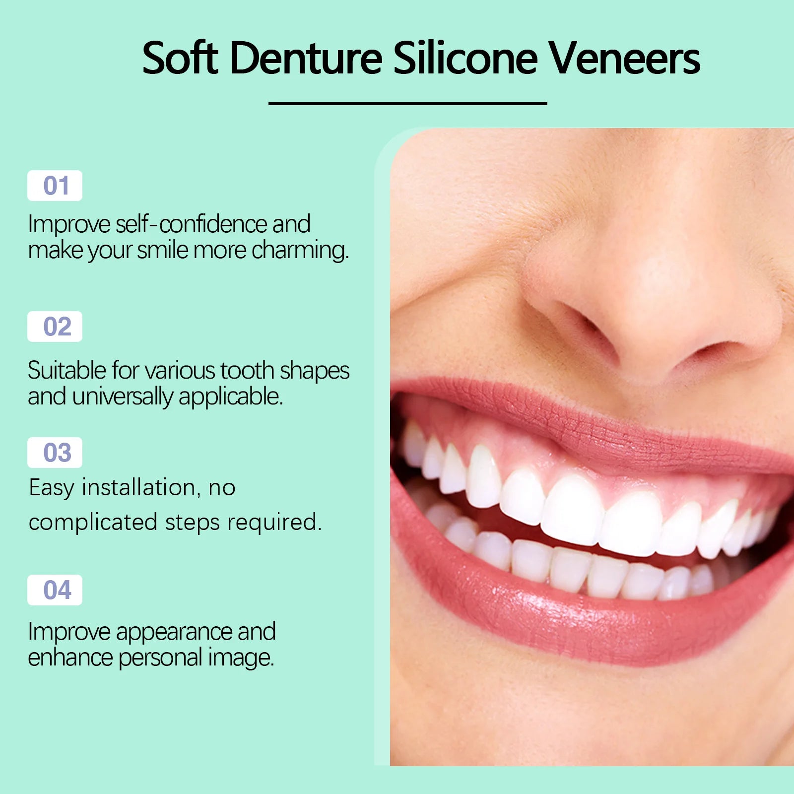 Flexible Silicone Cosmetic Denture Set for Smile Restoration - 9
