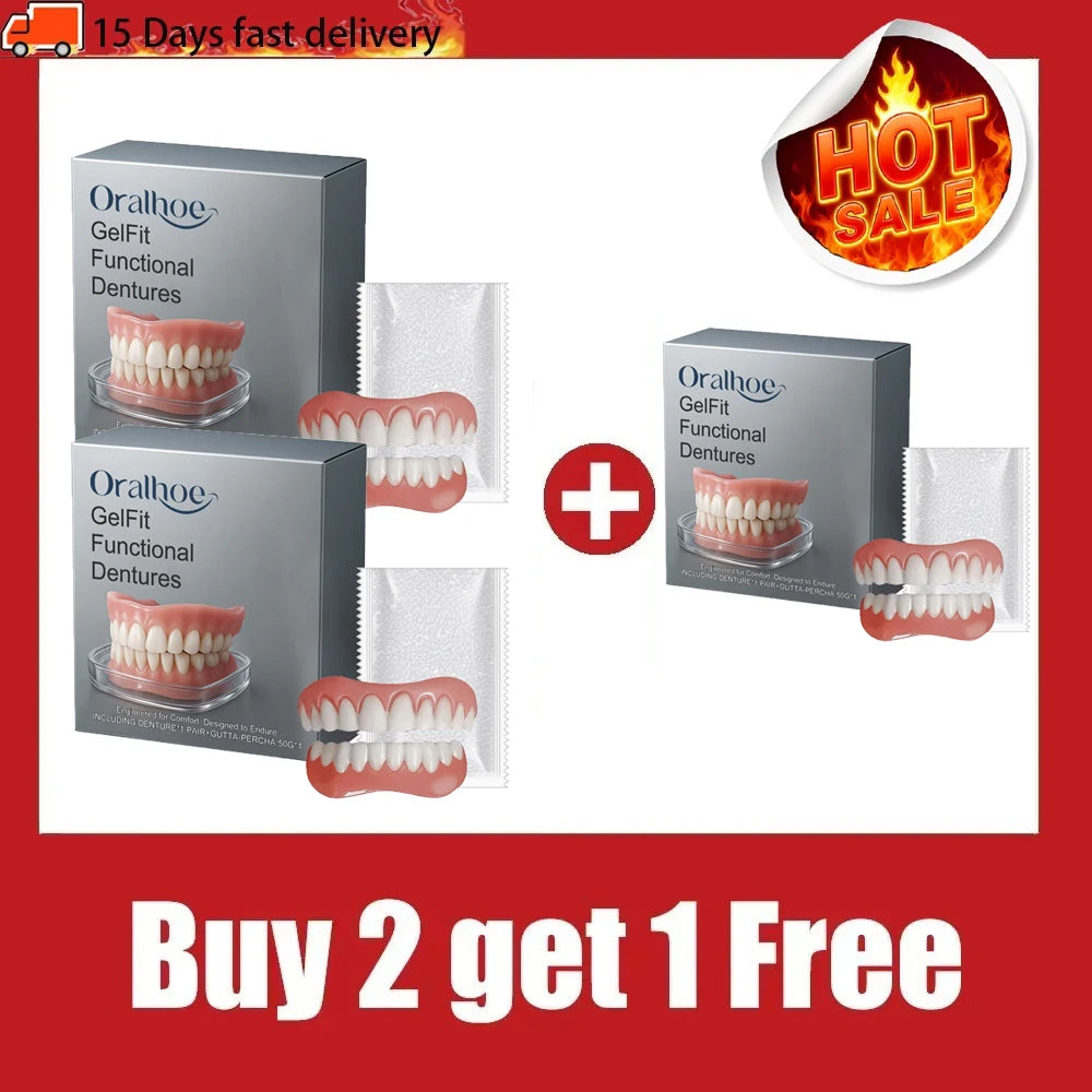 Comfortable Silicone Temporary Denture Set for Natural Smile
