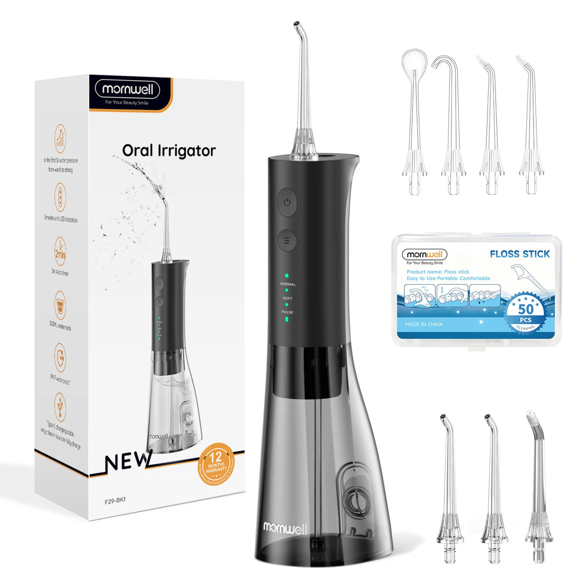 Portable Rechargeable Oral Water Flosser for Deep Teeth Cleaning