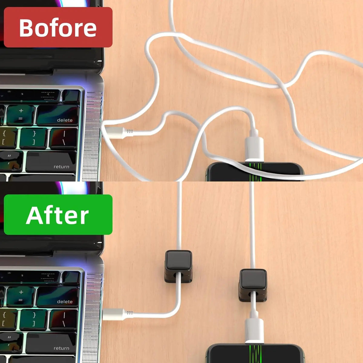 Magnetic Cable Clips Adjustable Cord Organizer and Wire Management Holder