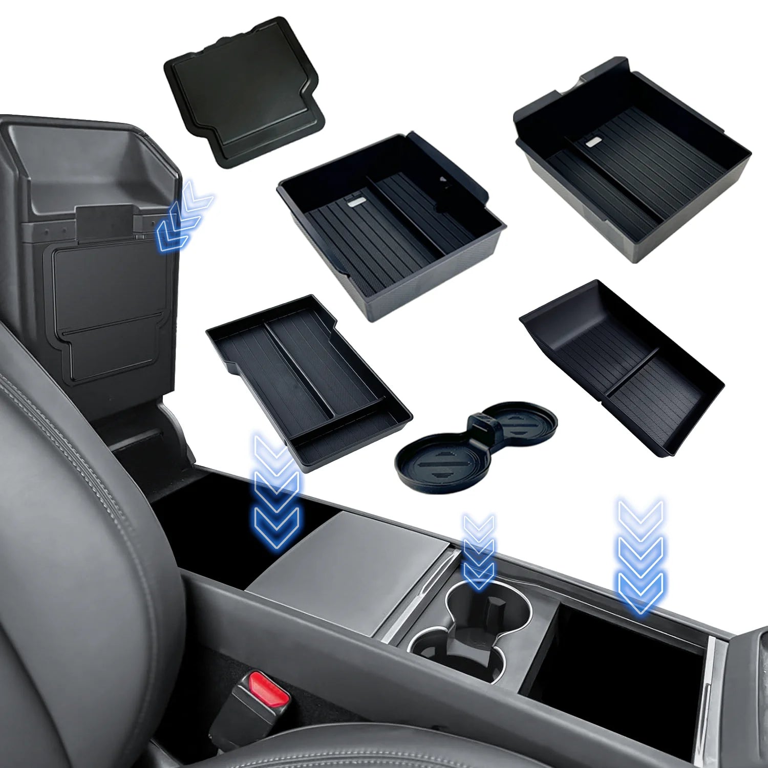 Center Console and Armrest Storage Organizer for Tesla Model Y Juniper - 5