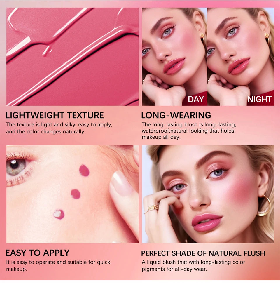 Long-Lasting Waterproof Liquid Face Blush