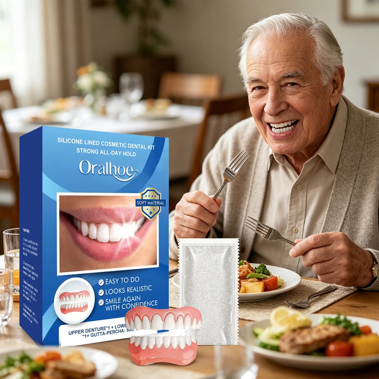 Comfort Fit Silicone Denture Set for Natural Looking Smile - 5