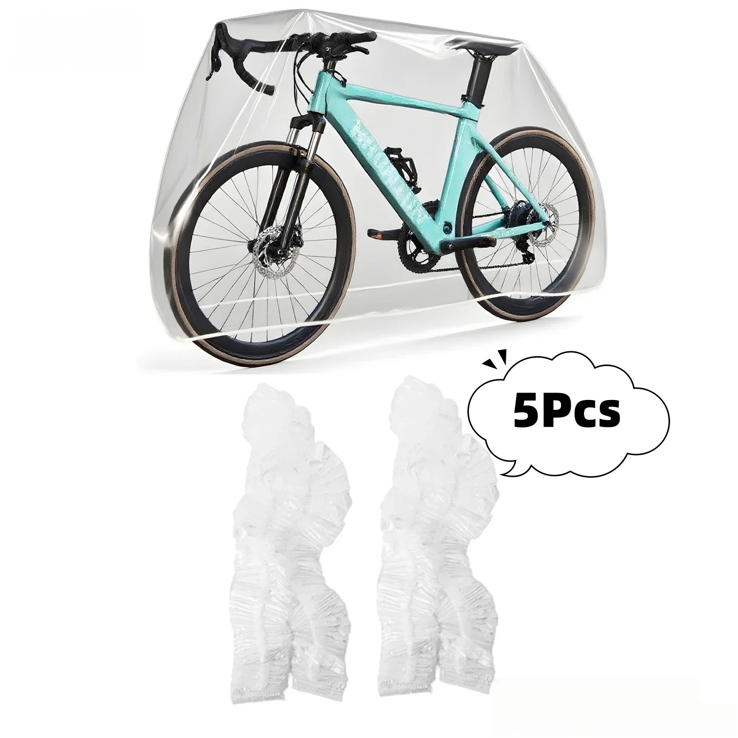Disposable Waterproof Transparent Bicycle and Motorcycle Rain Cover - 10