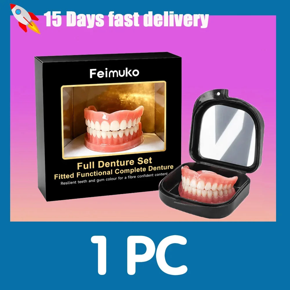 Comfort Fit Silicone Denture Set for Natural Looking Smile - 12