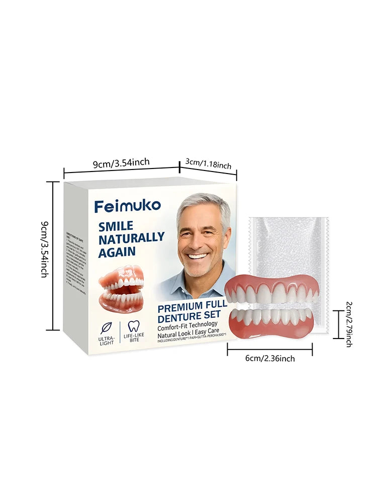 Comfortable Silicone Denture Set for Natural Smile