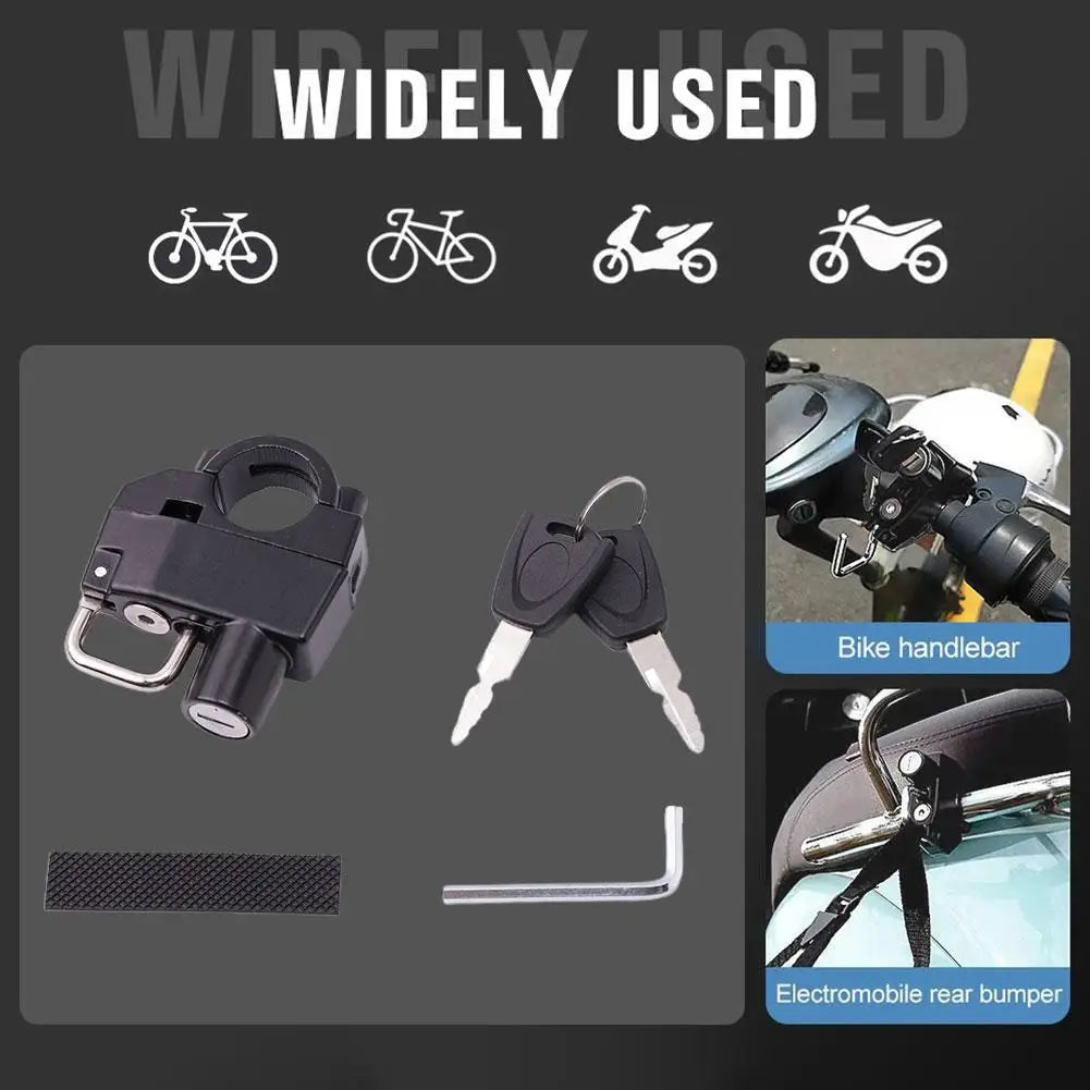 Universal Anti-Theft Motorcycle Helmet Lock for Handlebars