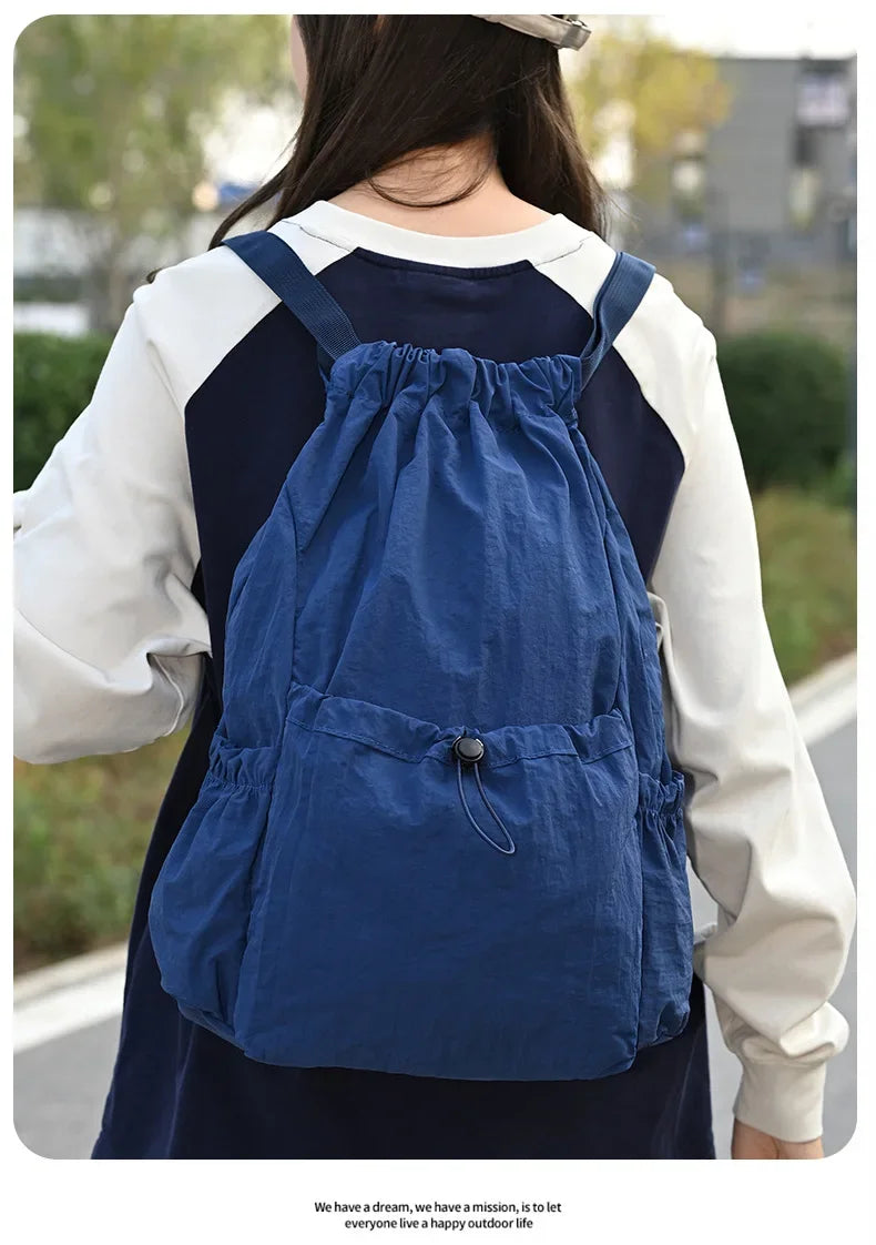 Foldable Lightweight Drawstring Travel Backpack - 19