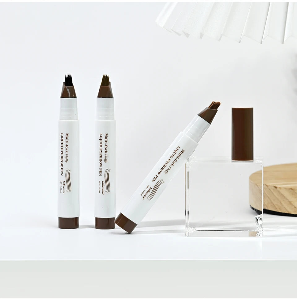 Waterproof Multi-Fork Liquid Eyebrow Pen for Natural Brows