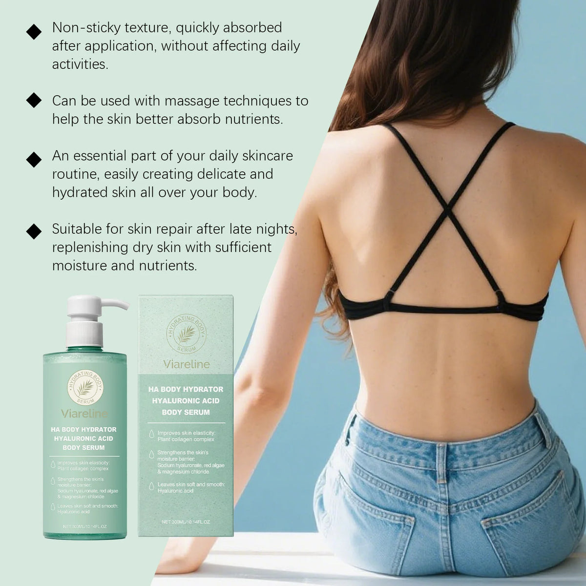 Hyaluronic Acid Hydrating Body Serum for Dry Skin