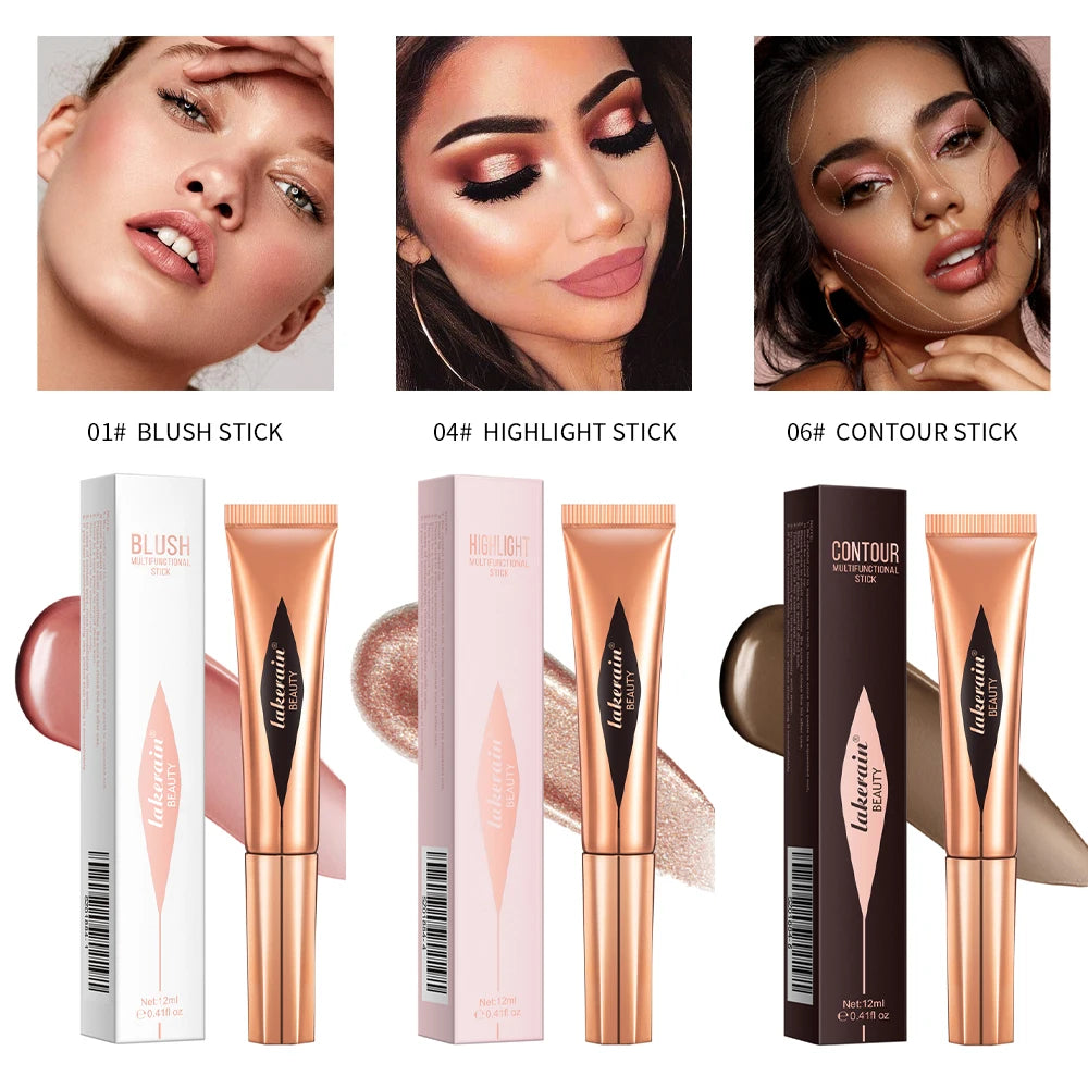 Liquid Face Contouring, Blush, and Highlighter Wand with Cushion Tip - 24