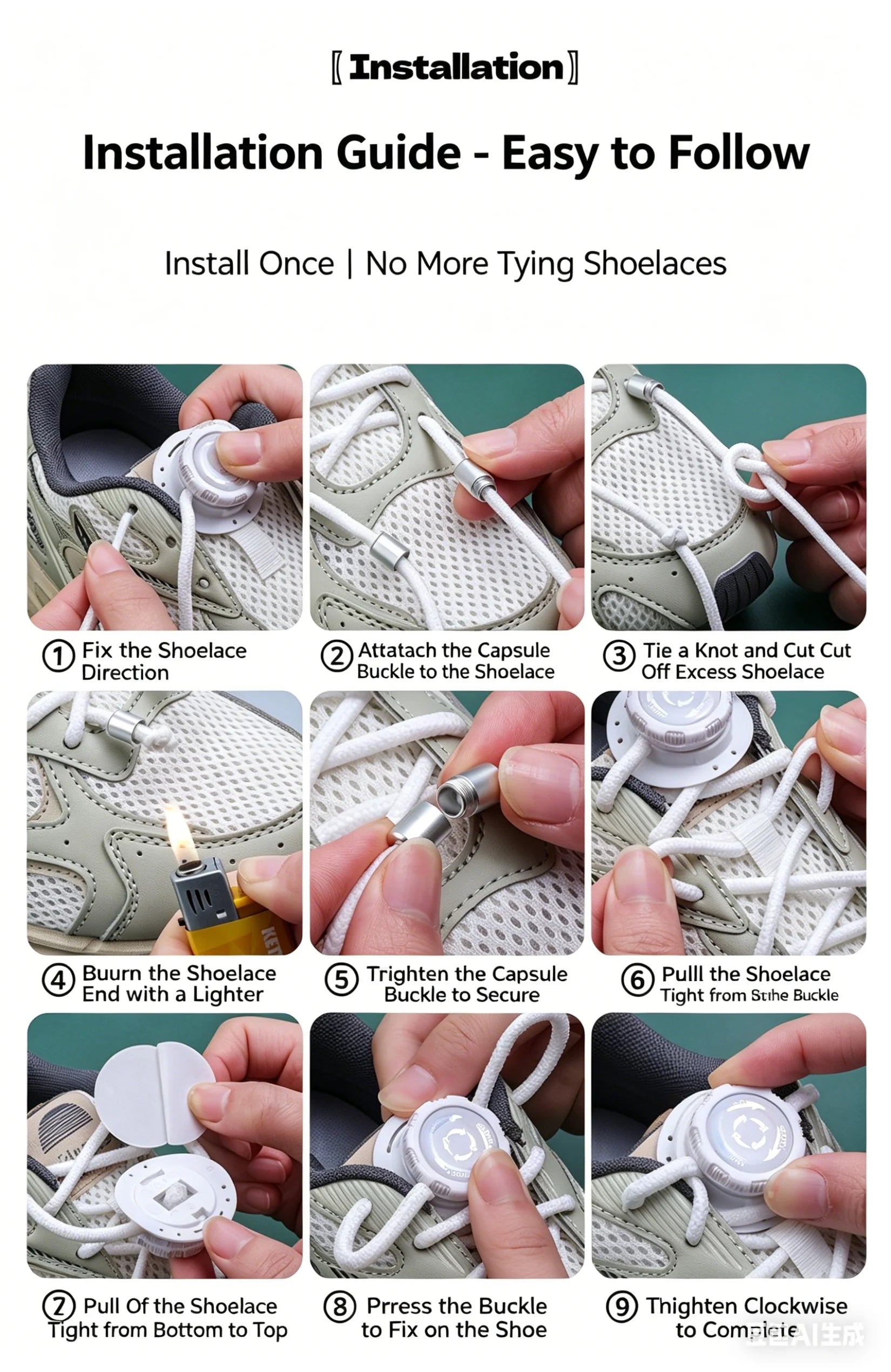 Quick-Release Swivel Dial No-Tie Shoelaces for Sneakers - 13