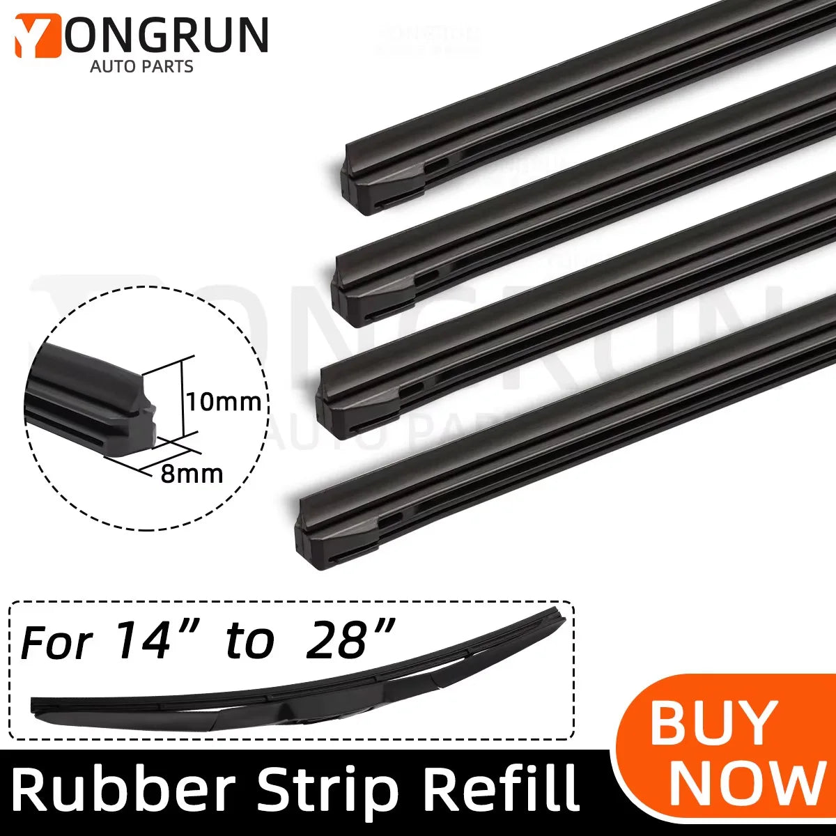 Universal Windshield Wiper Blade Rubber Refill Strips