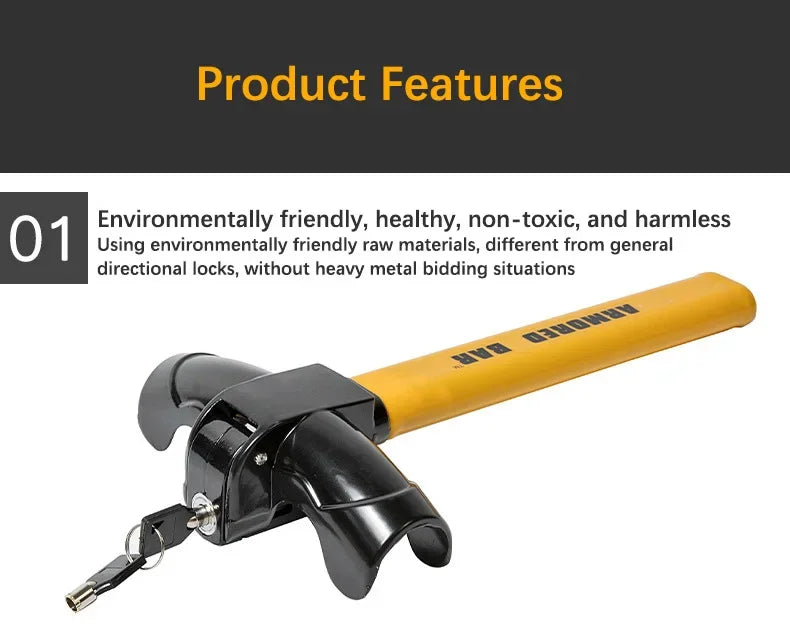 Universal Anti-Theft Car Steering Wheel Lock Immobilizer - 6