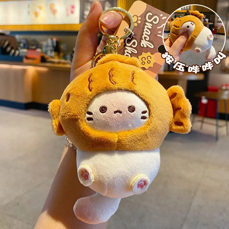 Cute Cat Plush Keychain Bag Charm - 11