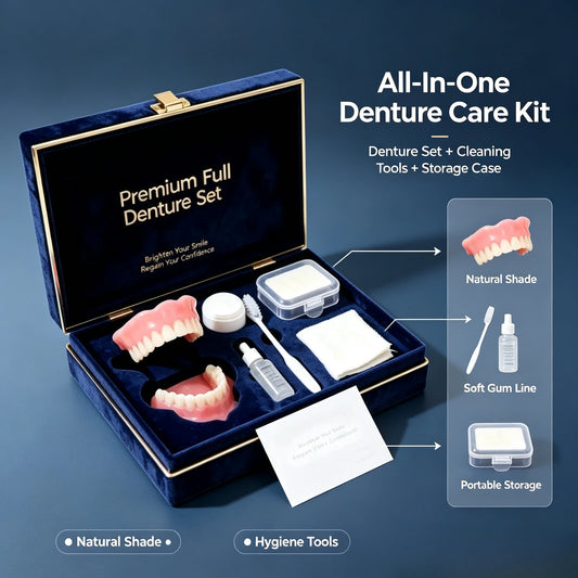 Comfort Silicone Full Mouth Denture and Dental Care Kit