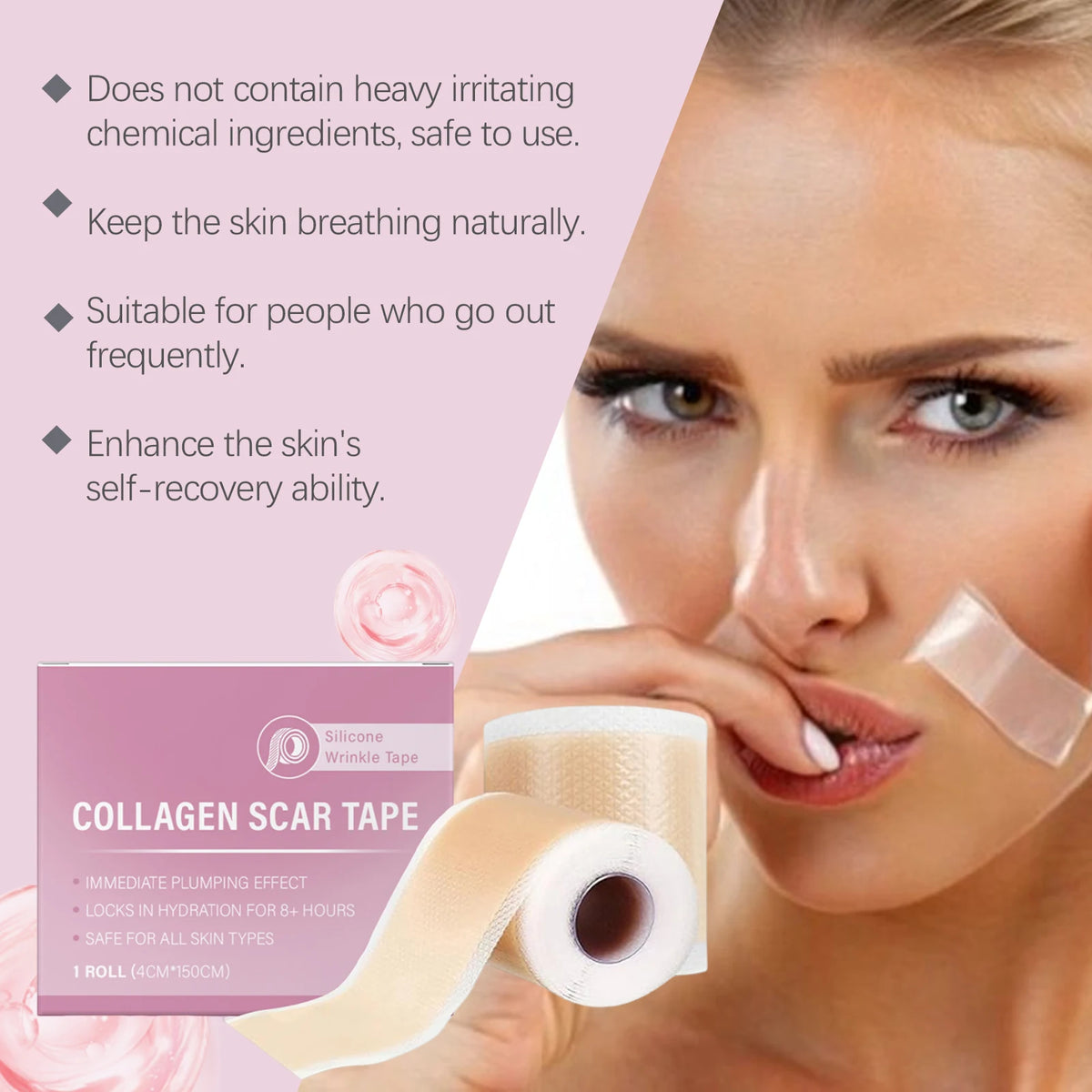 Silicone Collagen Scar Tape for Wrinkles and Blemish Coverage