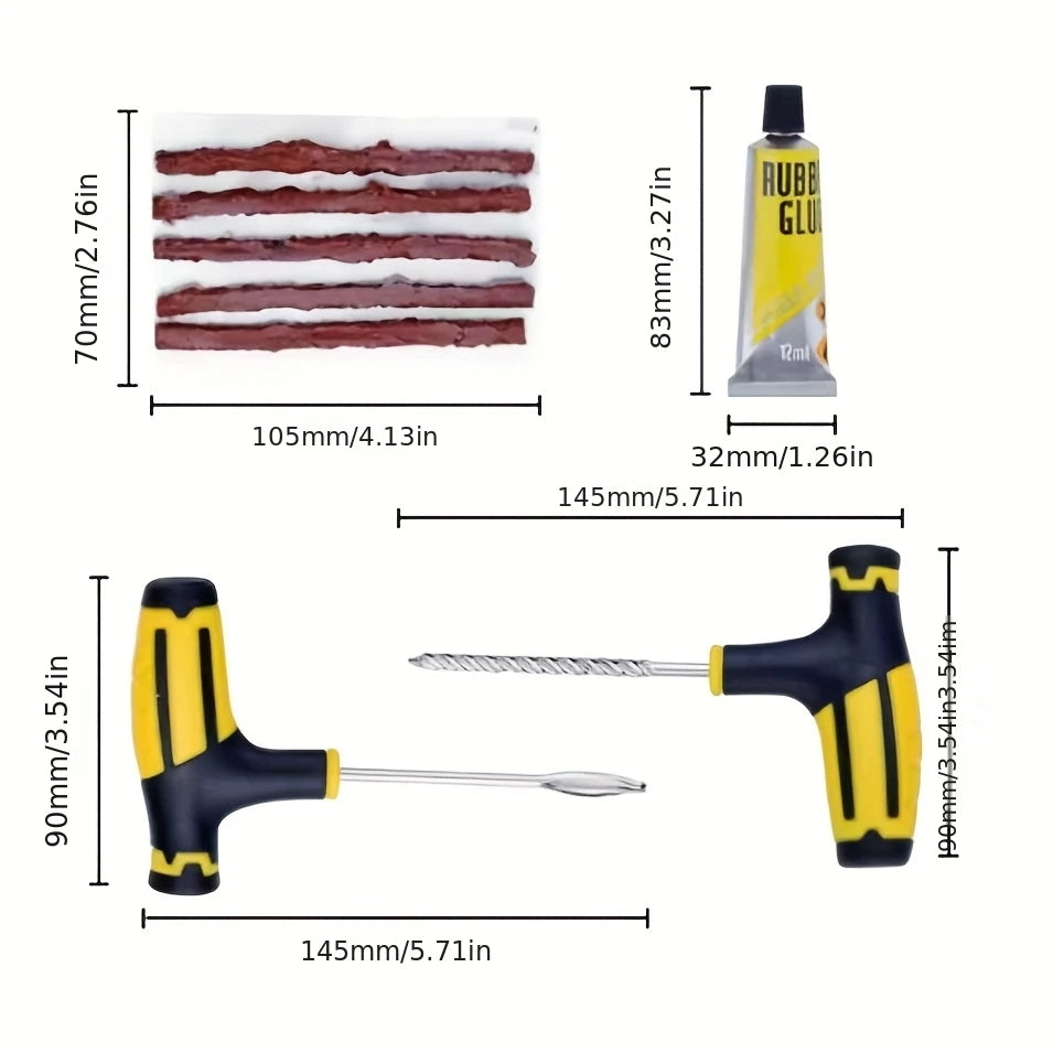 Portable Tire Repair Kit for Cars and Motorcycles