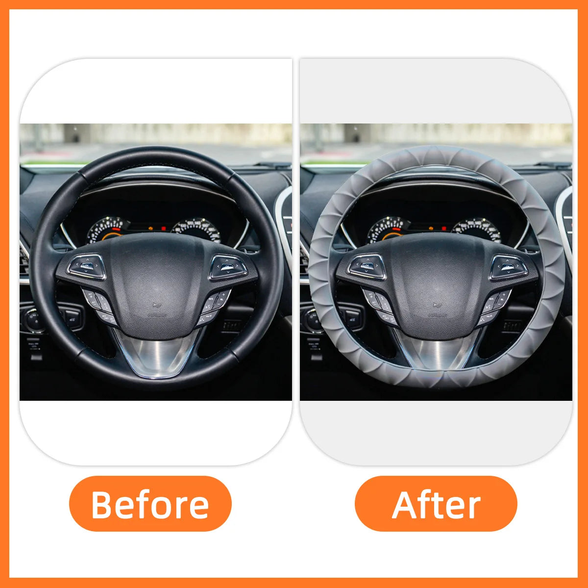 Anti-Slip Silicone Car Steering Wheel Cover - 3