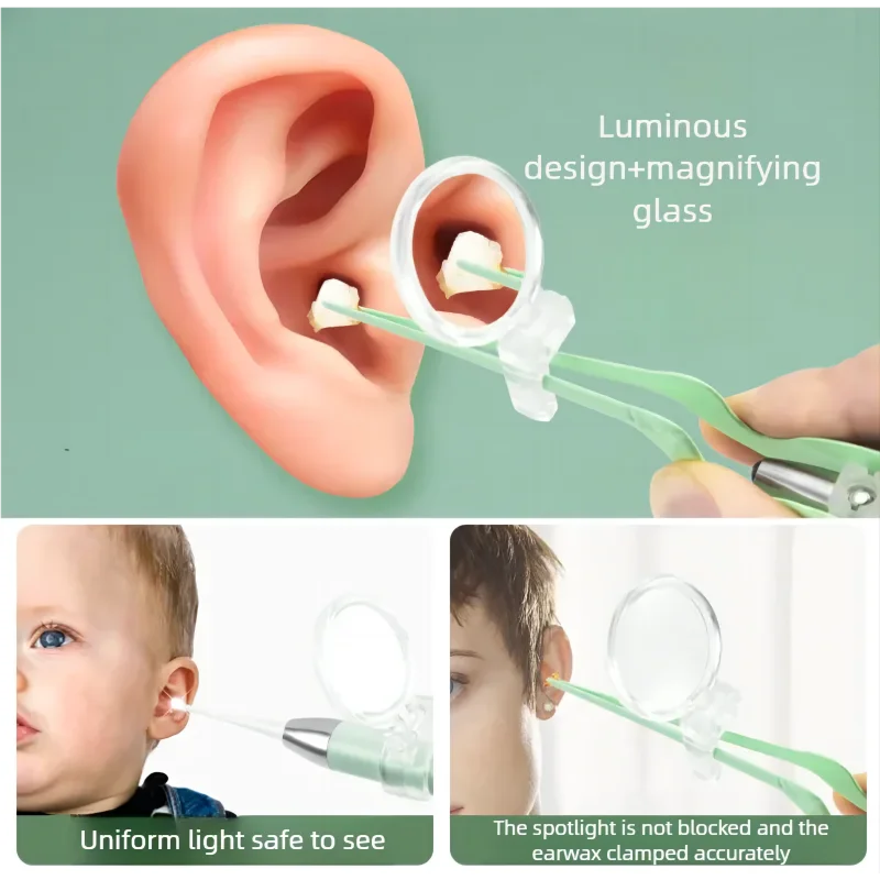 LED Illuminated Ear Wax Removal Kit with Tweezers - 2