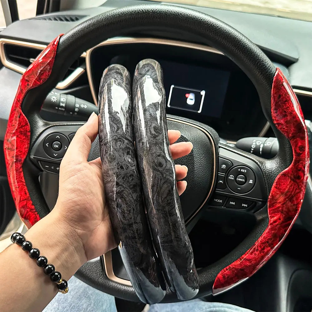 Anti-Slip D-Shaped Steering Wheel Cover for Retro Car Interior