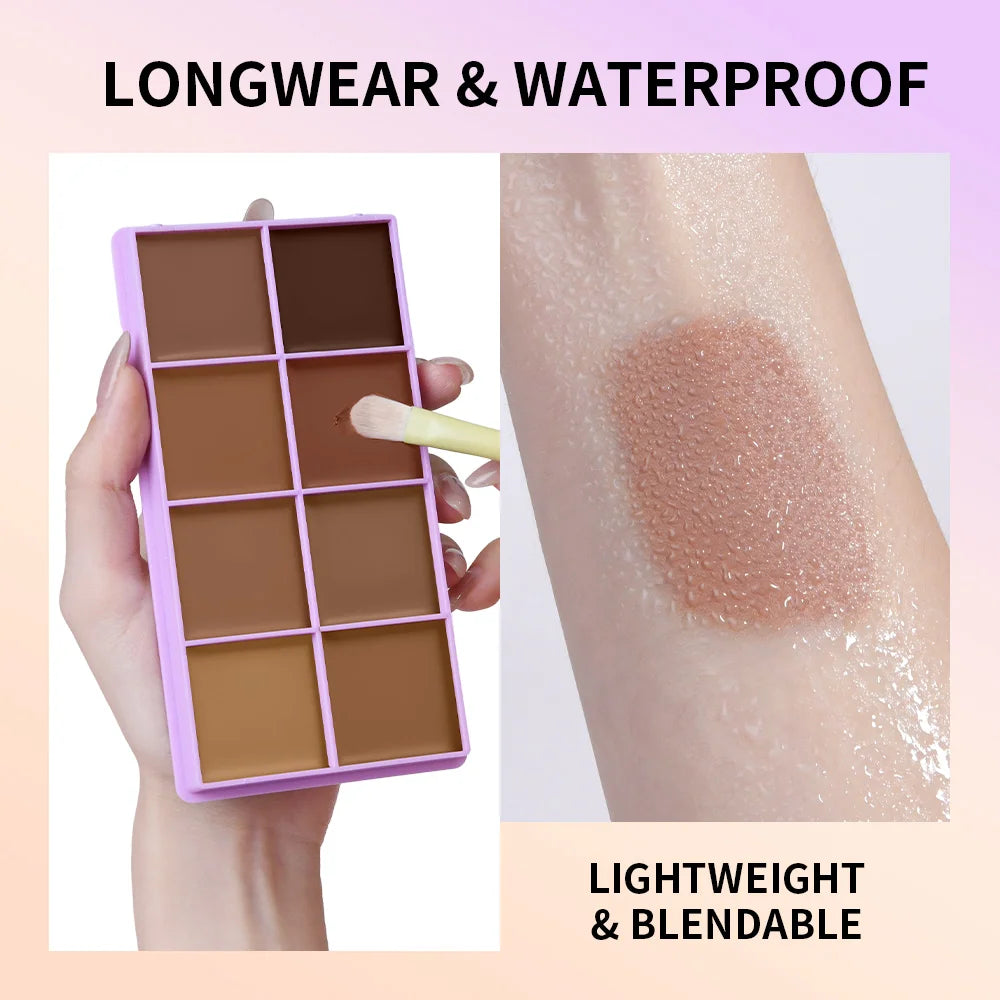 8-Shade Cream Concealer and Contouring Palette Set - 6