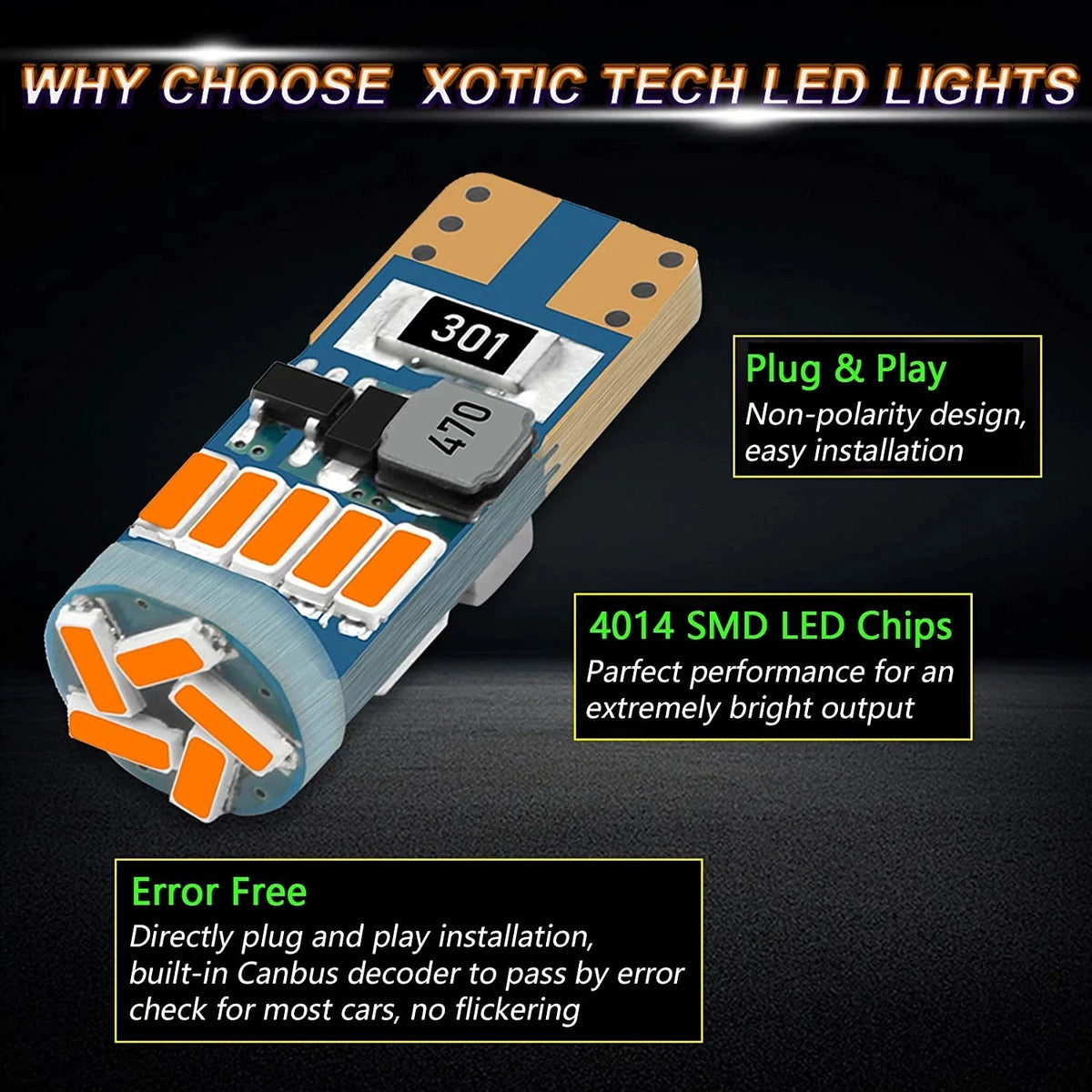 T10 W5W Universal LED Interior and Exterior Car Light Bulbs