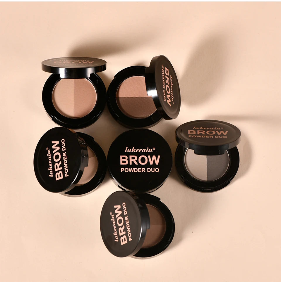 Two-Tone Waterproof Eyebrow Powder for Natural Brows and Contouring
