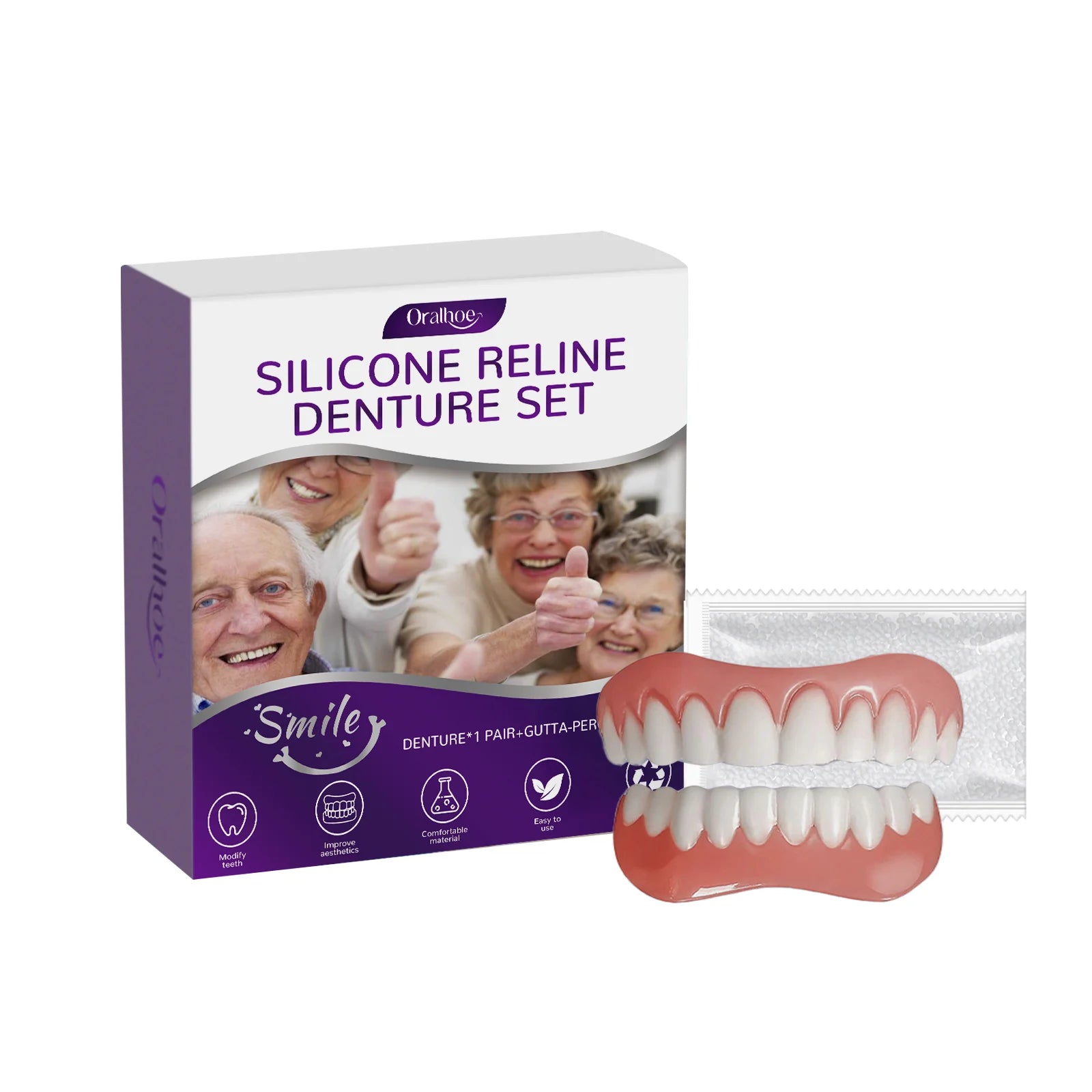 Cosmetic Silicone Denture Set for Natural Smile - 15