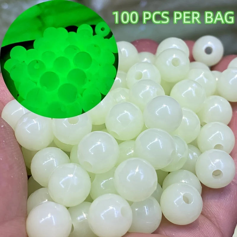 100pcs Luminous Beads Glow in the Dark Craft and Fishing Beads - 1