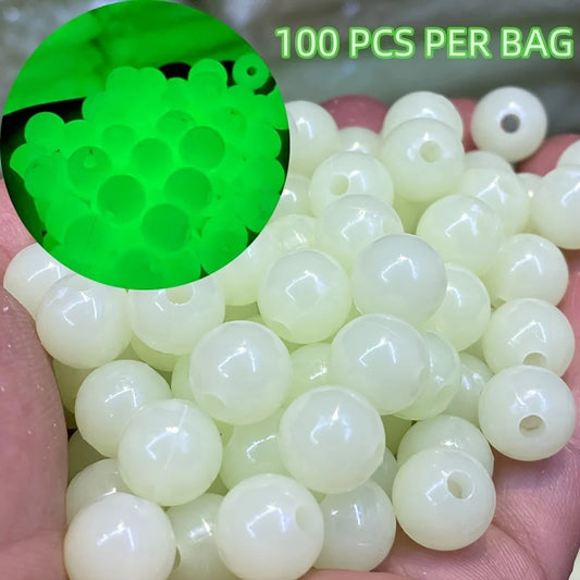100pcs Luminous Beads Glow in the Dark Craft and Fishing Beads