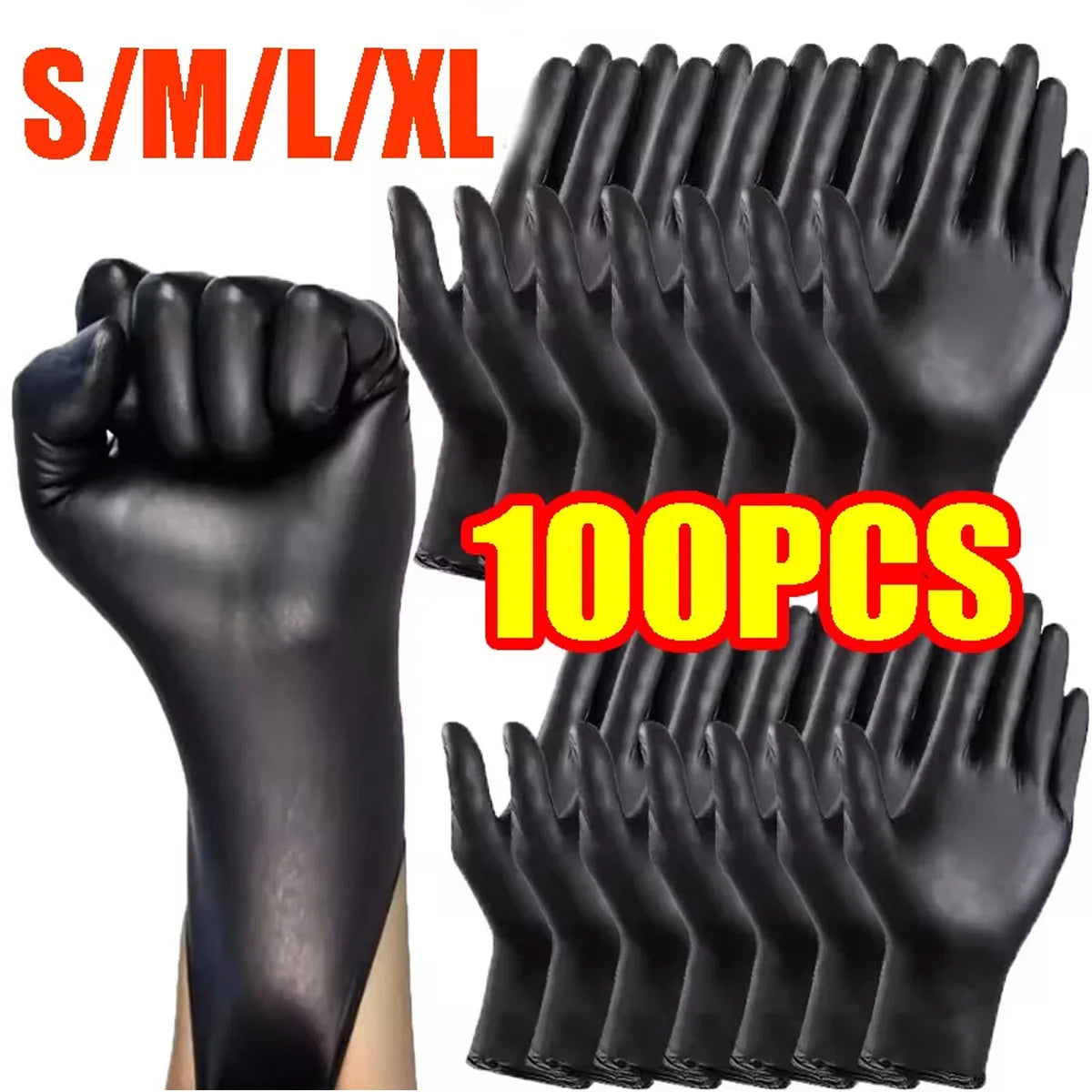 Heavy Duty Black Nitrile Disposable Gloves Powder Free Multipurpose