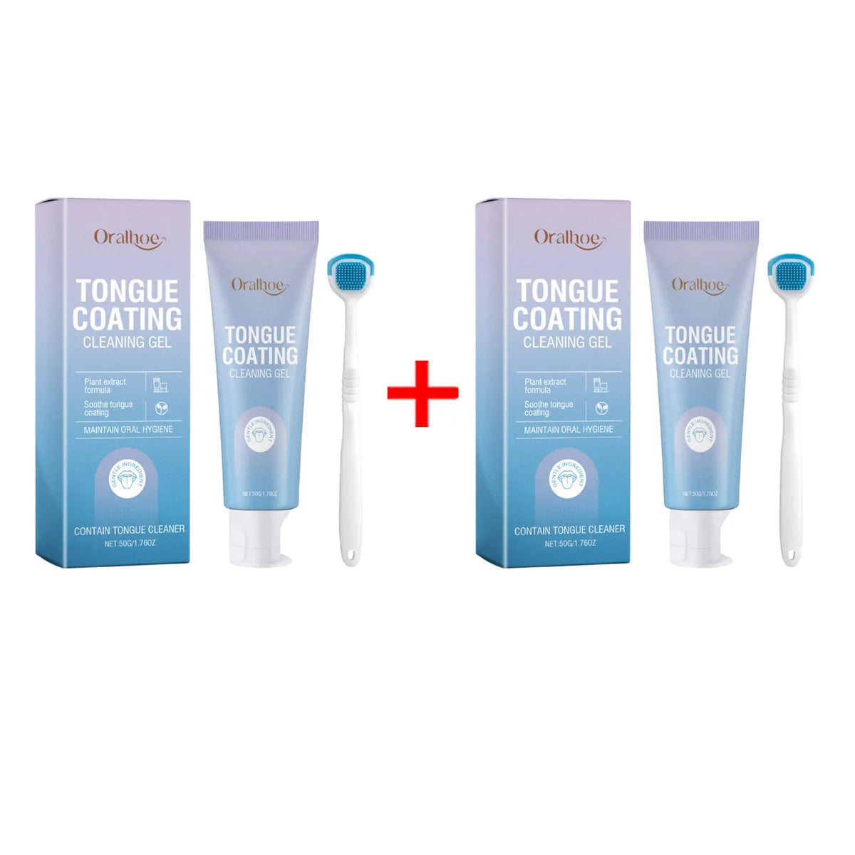 Tongue Cleaning Gel and Scraper Set for Fresh Breath