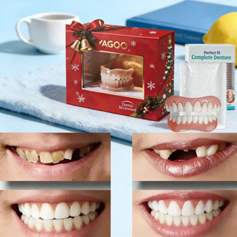 Instant Smile Silicone Dentures for Upper and Lower Teeth
