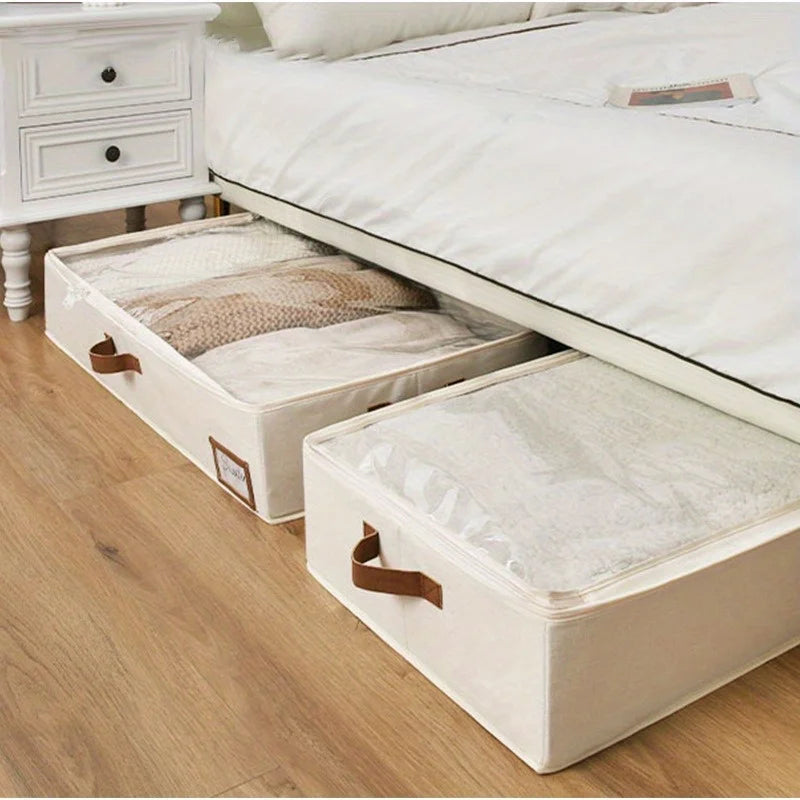 Foldable Underbed Storage Organizer for Blankets and Clothing - 4