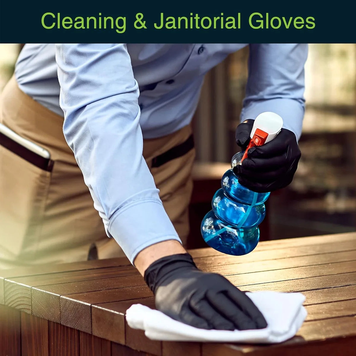 Heavy-Duty Black Nitrile Disposable Gloves for Cleaning and Mechanics - 7